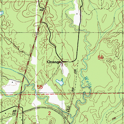 Topographic Map of Orange, MS