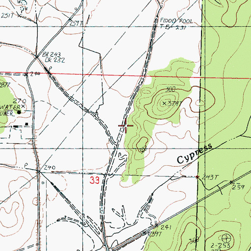 Topographic Map of Organ Creek, MS