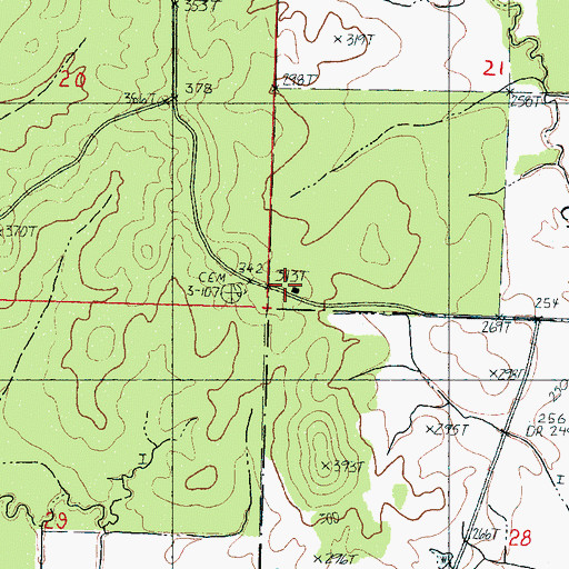 Topographic Map of Organ School, MS