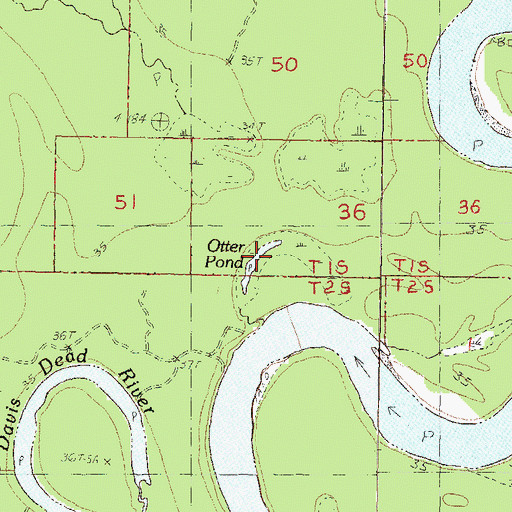 Topographic Map of Otter Pond, MS