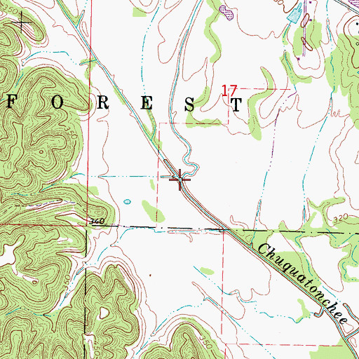 Topographic Map of Owl Creek, MS