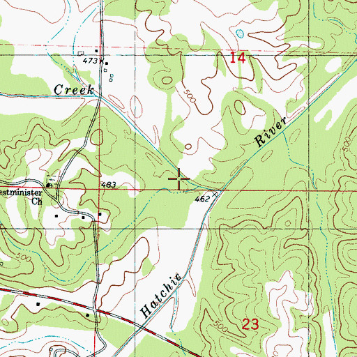 Topographic Map of Owl Creek, MS