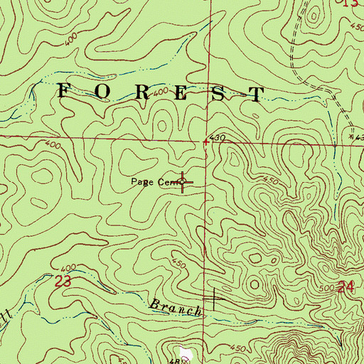 Topographic Map of Page Cemetery, MS