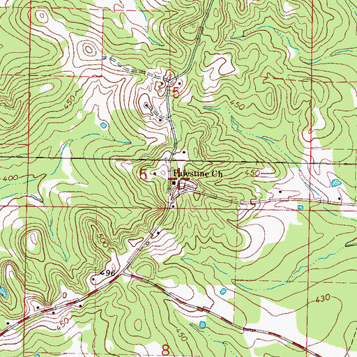 Topographic Map of Palestine Baptist Church, MS