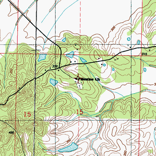 Topographic Map of Palestine Missionary Baptist Church, MS