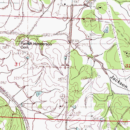 Topographic Map of Paris Grove Church, MS