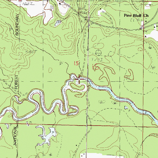 Topographic Map of Parker Bridge, MS