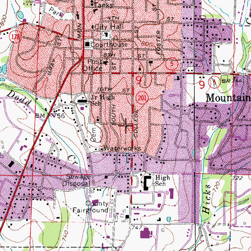 Topographic Map of Reorganized Church of Jesus Christ of Latter Day Saints, AR