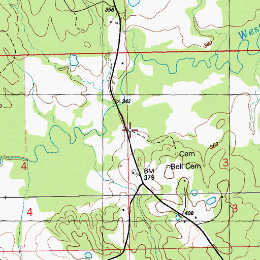 Topographic Map of Parson Hill Church, MS