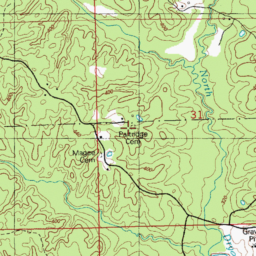 Topographic Map of Partridge Cemetery, MS