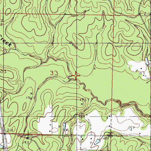 Topographic Map of Pearces Mill Creek, MS