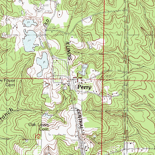 Topographic Map of Perry, MS
