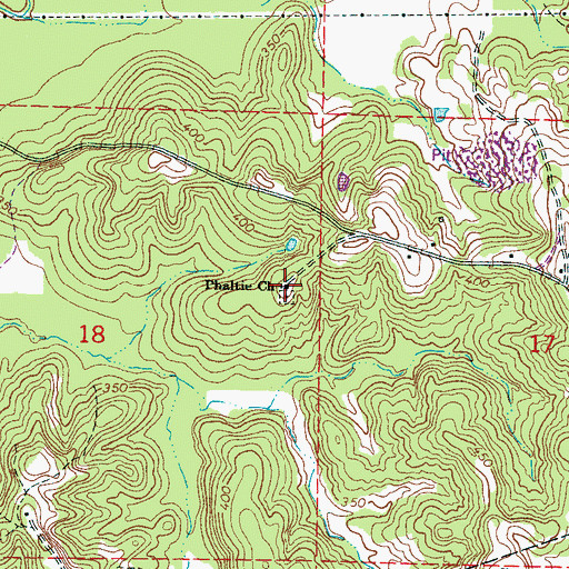 Topographic Map of Phaltie Church, MS