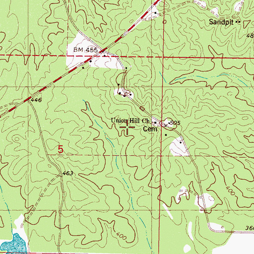 Topographic Map of Philadelphia School, MS