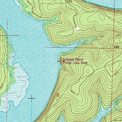 Topographic Map of Seward Point Public Use Area, AR