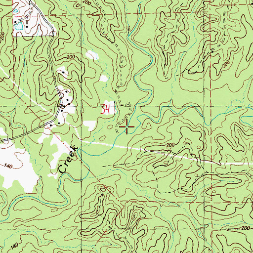 Topographic Map of Phipps Creek, MS