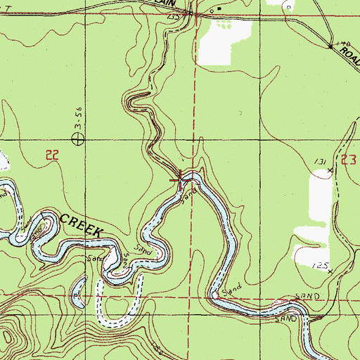 Topographic Map of Pearces Creek, MS
