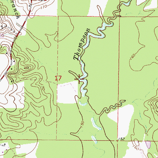 Topographic Map of Pine Log Branch, MS