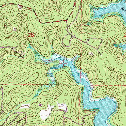 Topographic Map of Shoal Creek, AR
