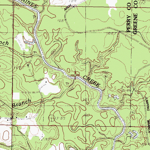 Topographic Map of Pineland Branch, MS