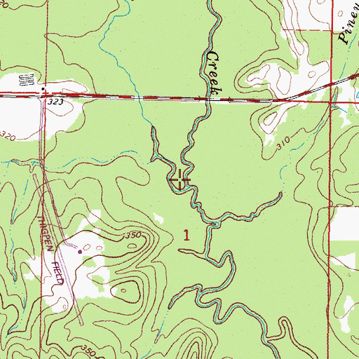 Topographic Map of Piney Branch, MS