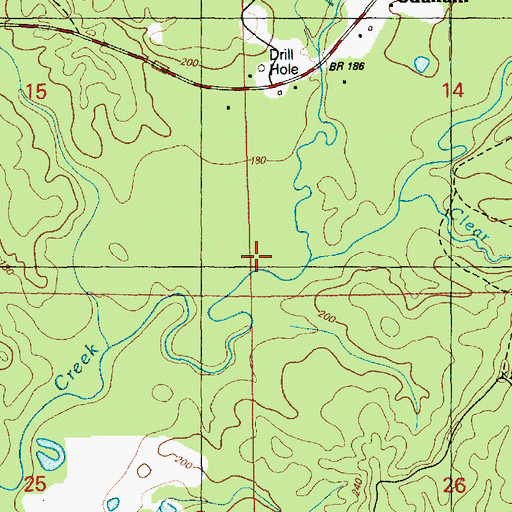 Topographic Map of Piney Creek, MS