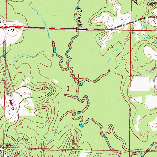 Topographic Map of Piney Creek, MS