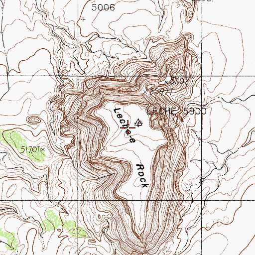 Topographic Map of LeChee Rock, AZ