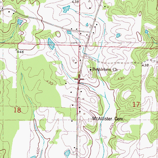 Topographic Map of Piney Grove Church, MS