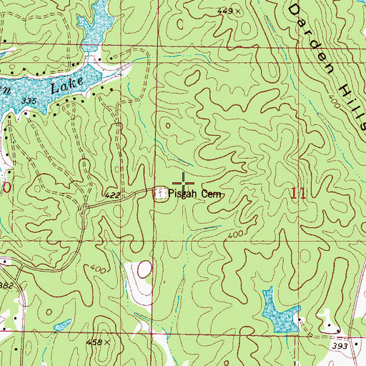 Topographic Map of Pisgah Cemetery, MS