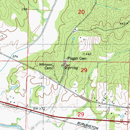 Topographic Map of Pisgah Church, MS