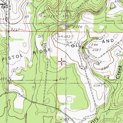 Topographic Map of Pistol Ridge Oil and Gas Field, MS