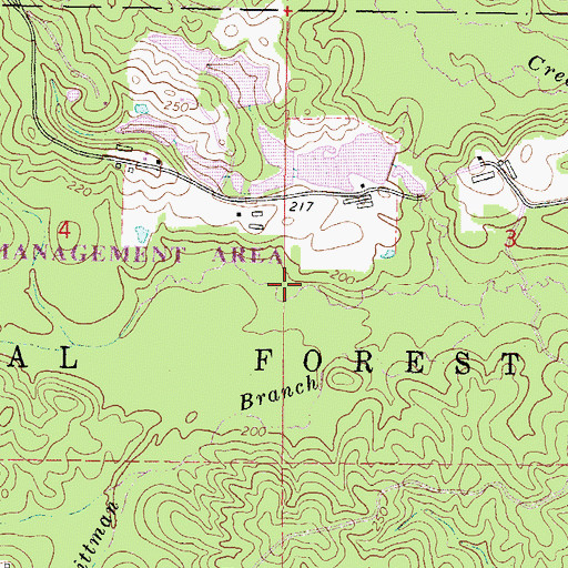 Topographic Map of Pittman Branch, MS