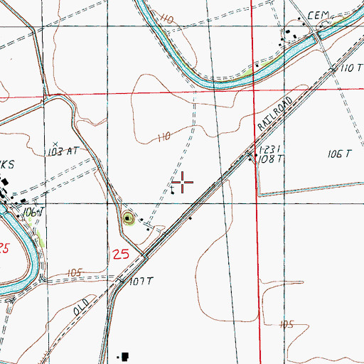 Topographic Map of Pleasant Green Church, MS