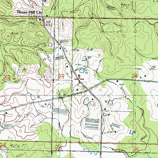 Topographic Map of Pleasant Grove Church, MS