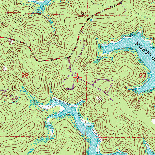 Topographic Map of Sycamore Heights, AR