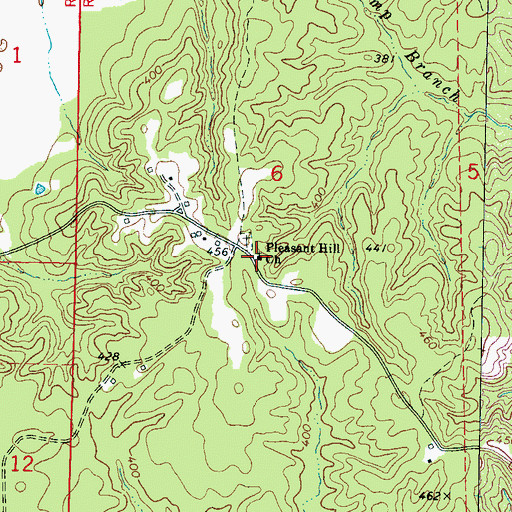 Topographic Map of Pleasant Hill Church, MS
