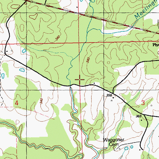 Topographic Map of Plymouth Church, MS