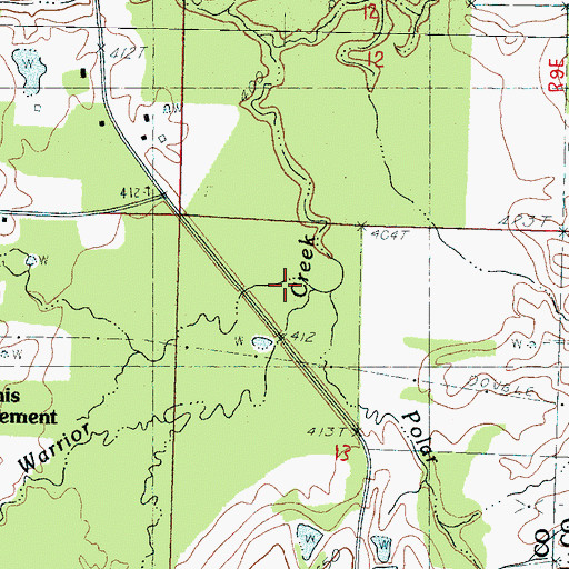 Topographic Map of Polar Branch, MS