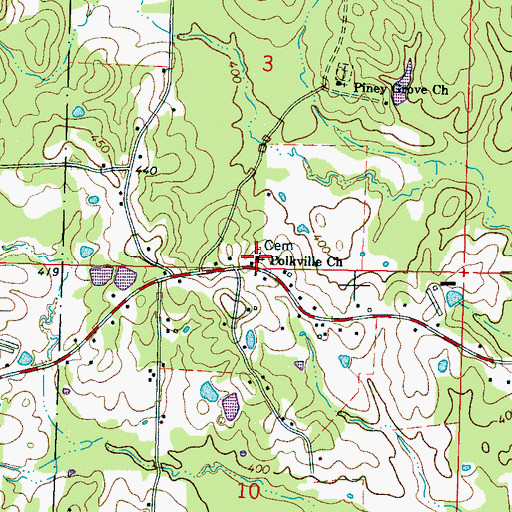 Topographic Map of Polkville Church, MS
