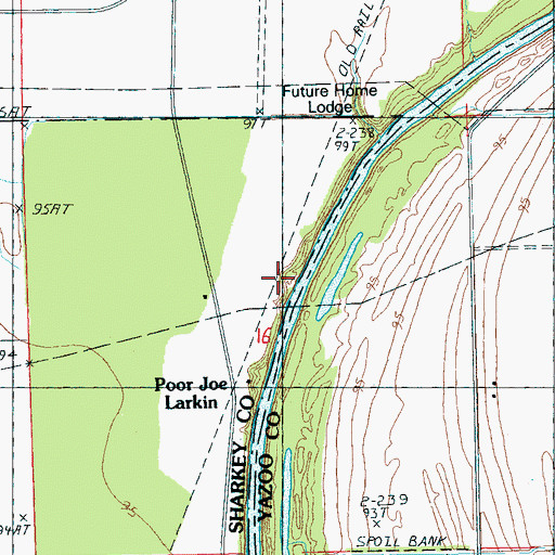 Topographic Map of Poor Joe Larkin, MS