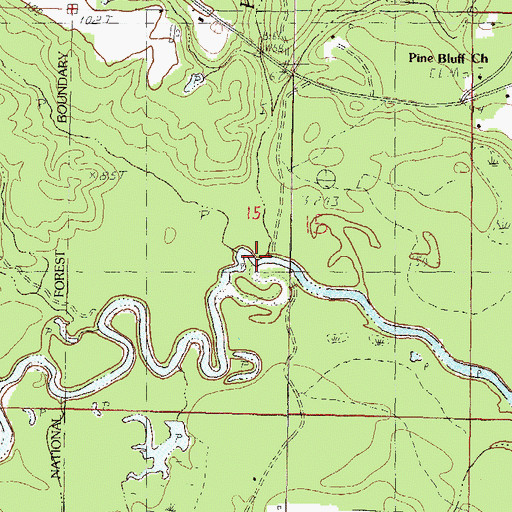 Topographic Map of Poplar Branch, MS