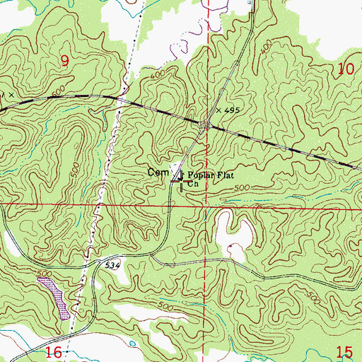 Topographic Map of Poplar Flat Church, MS