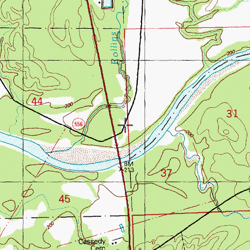 Topographic Map of Porter Creek, MS