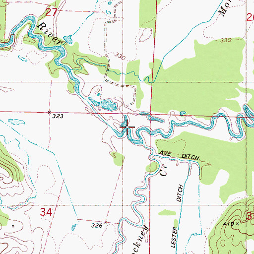 Topographic Map of Potlockney Creek, MS