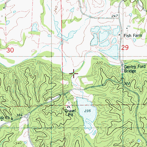 Topographic Map of Powers Creek, MS