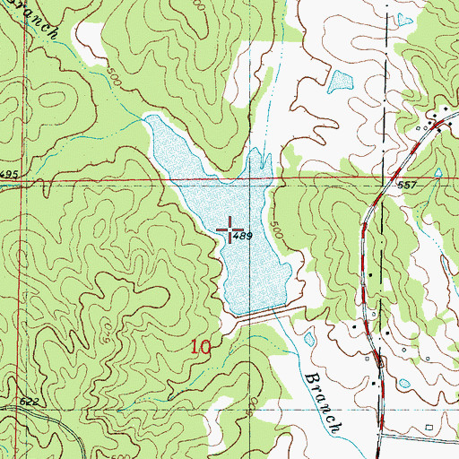 Topographic Map of Pressley Branch, MS