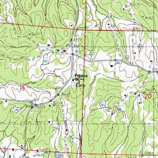 Topographic Map of Preston School, MS