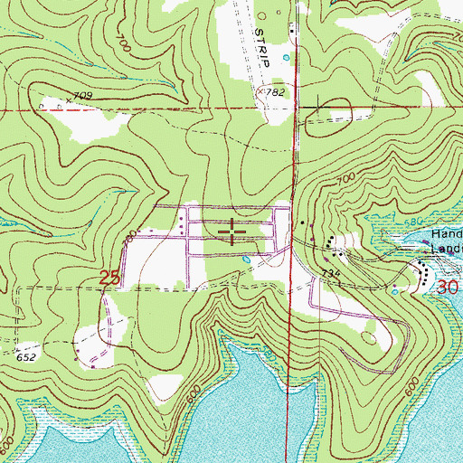 Topographic Map of Timber Lake Manor, AR