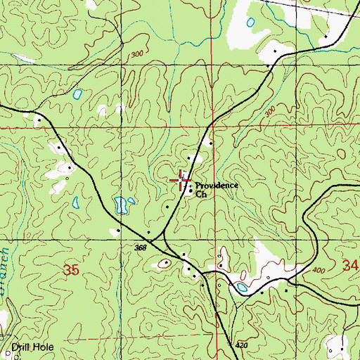 Topographic Map of Providence Baptist Church, MS